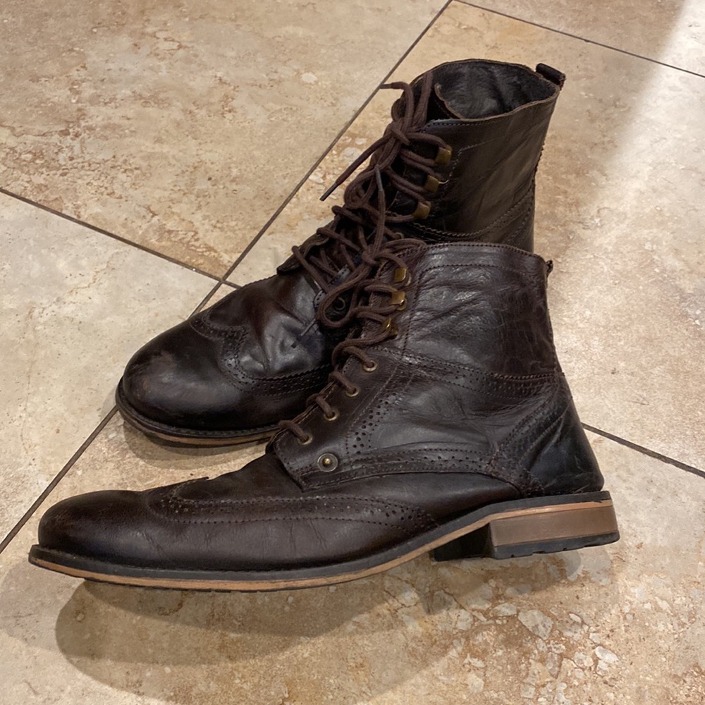 Jeffery Tyler Leather Man’s Lace Boots size 13 - Picture 3 of 16